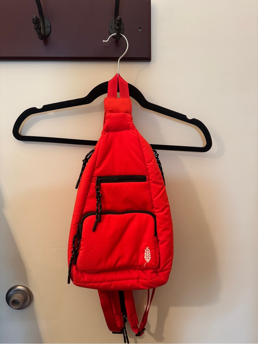 Red Quilted Sling Backpack - Women Bags